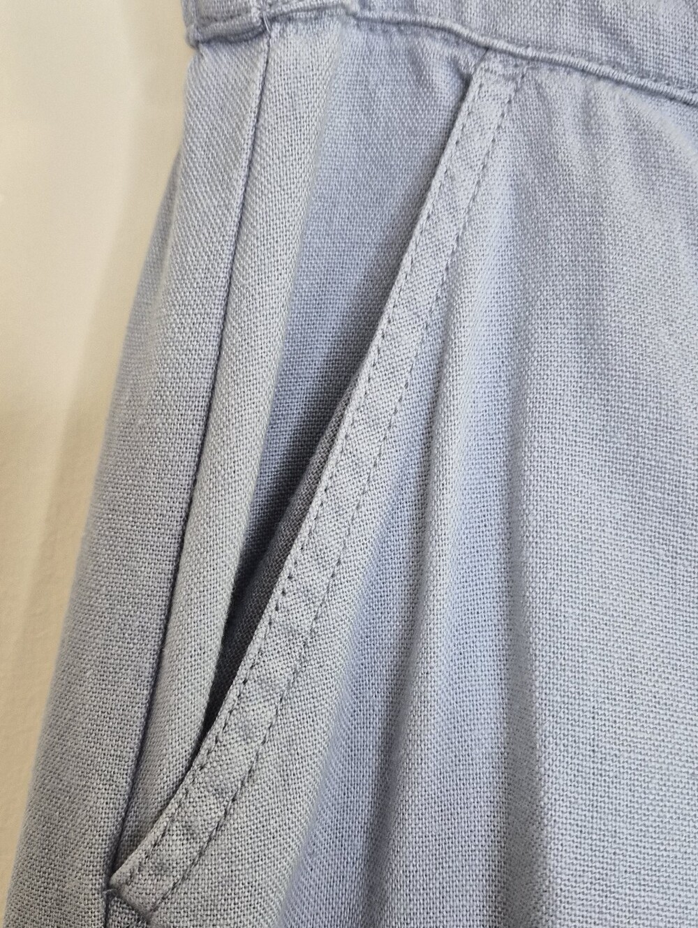 Sincerely Jules Light Blue Linen Blend Cargo Wide Leg Pants Size Small - Picture 13 of 13